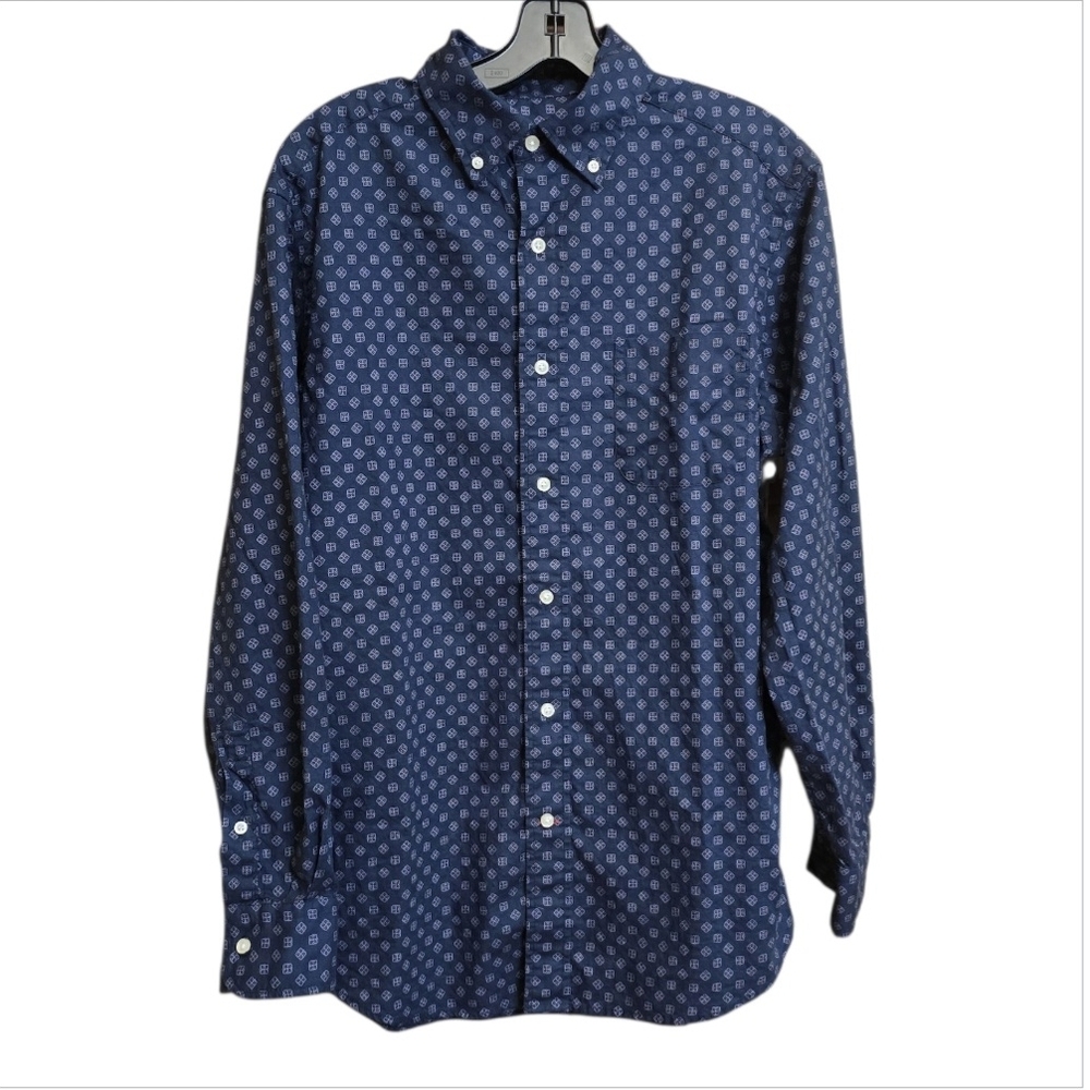 Daniel Cremieux Navy Geometric Button Down Shirt Sz M